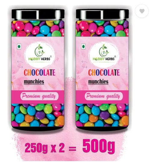 Hobby Herbs Chocolate Munchies 500gm |Chocolate Buttons | Chocolate for Cake Decorations | Truffles  (2 x 250 g)
