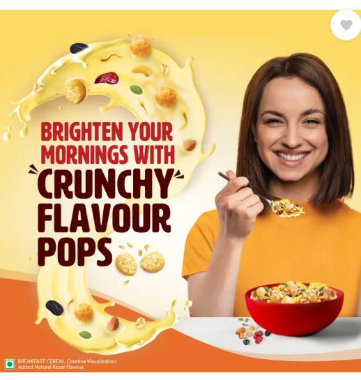 Saffola Muesli Kesar Crunch with Flavour Pops, 15 in 1 Fruit, Nuts, Millet & more Pouch  (450 g)
