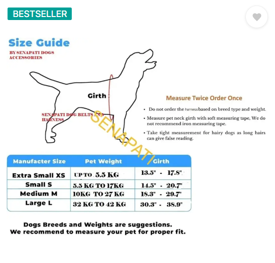 SENAPATI Combo Dog Harness Belts Neck and Rope Set (Waterproof, Medium, Leash Dog Collar & Leash  (Medium, Black)