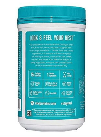 Vital Proteins Collagen Marine Collagen Dietary Supplement 7.8fl oz Nutrition Bars  (221 g, unflavored)