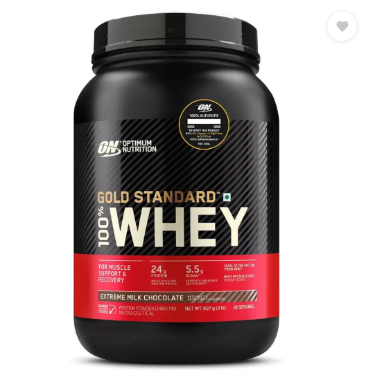 Optimum Nutrition (ON) Gold Standard 100% Protein Powder - Primary Source Isolate Whey Protein  (907 g, Extreme Milk Chocolate)