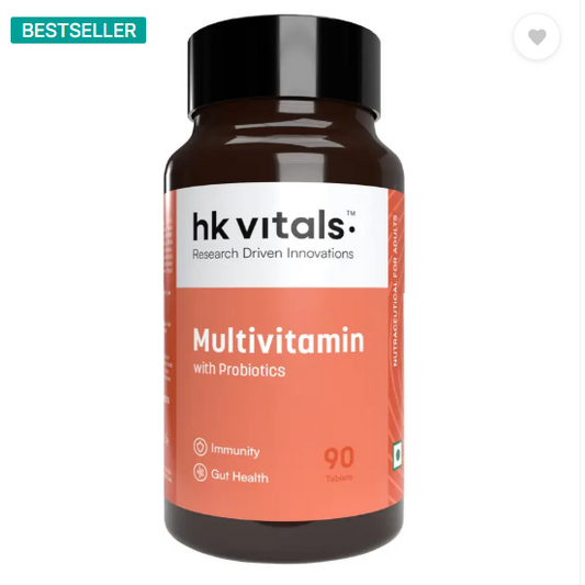 HEALTHKART HK Vitals Multivitamin with Probiotics, Supports Immunity and Gut health  (90 Tablets)