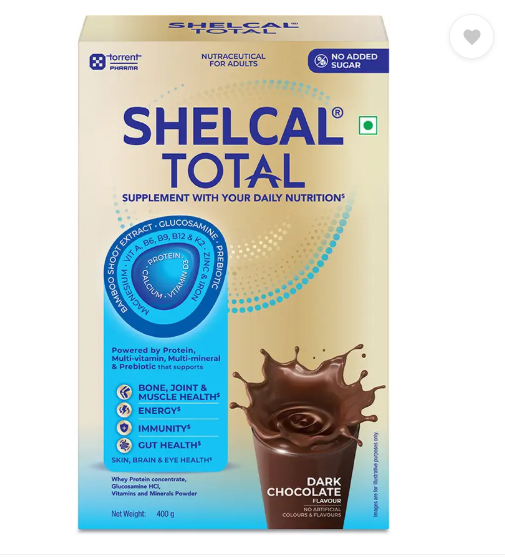 Shelcal Total Supplement Daily Nutrition Drink  (400 g, Chocolate Flavored)