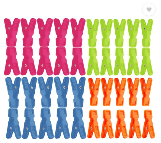 Somapa 40 Pcs Mix Color Plastic Cloth Hanging Clips Plastic Cloth Clips  (Multicolor Pack of 40)