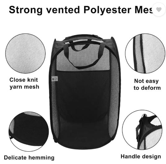 KUBER INDUSTRIES 20 L Black Laundry Bag  (Nylon)
