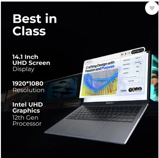 CHUWI Intel Celeron Quad Core 12th Gen N100 - (8 GB/256 GB SSD/Windows 11 Home) GemiBook X_Pro Laptop  (14.1 inch, Grey, 1.46 kg)