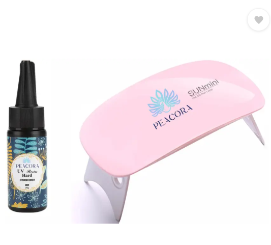PEACORA Sun Mini & 25g UV Resin Hard Clear Glossy Finish for Artists & Professional