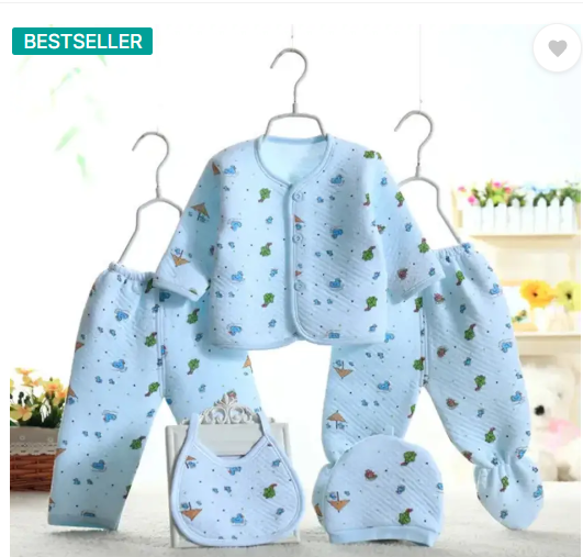 Honey Boo Presents New Born Baby Winter Wear Keep warm Baby Clothes 5Pcs (Blue)  (Multicolor)