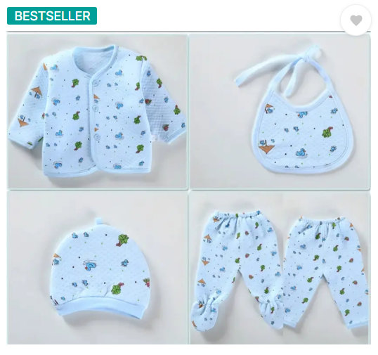 Honey Boo Presents New Born Baby Winter Wear Keep warm Baby Clothes 5Pcs (Blue)  (Multicolor)