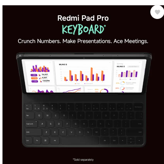 REDMI Pad Pro 5G 8 GB RAM 256 GB ROM 12.1 inch with Wi-Fi+5G Tablet (Quick Silver)