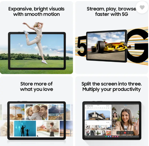 Samsung Galaxy Tab A9+ 8 GB RAM 128 GB ROM 11.0 inch with Wi-Fi+5G Tablet (Graphite)