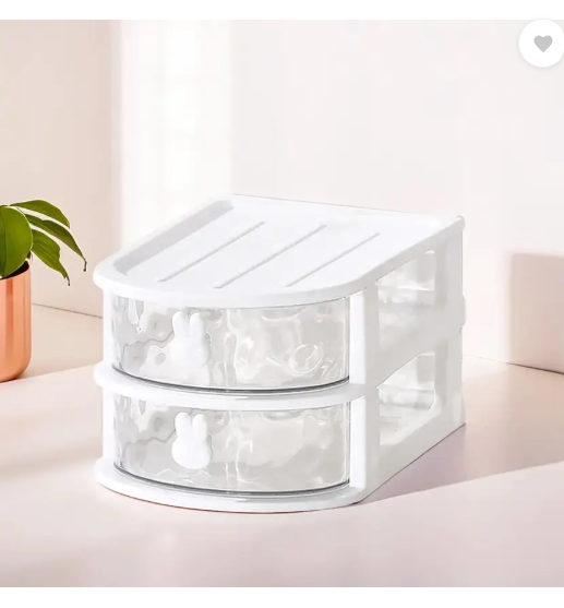 KUBER INDUSTRIES 2 Compartments PP Desk Organizer  (White)