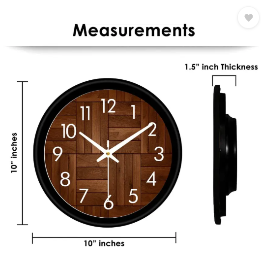 TrendsTube Analog 25 cm X 25 cm Wall Clock  (Black, With Glass, Standard)