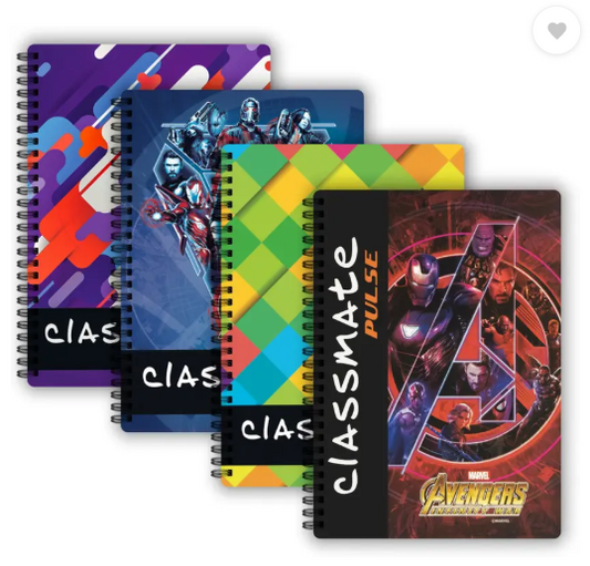 Classmate Pulse 1 Subject (240 X 180 mm) Spiral B5 Notebook Single Line 180 Pages  (Multicolor, Pack of 4)