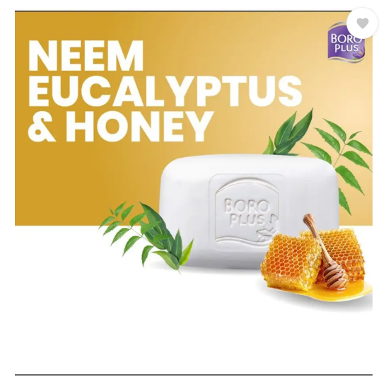BOROPLUS Antiseptic And Moisturising Toilet Soap With Neem,Eucalyptus And Honey| 125GEach  (8 x 125 g)