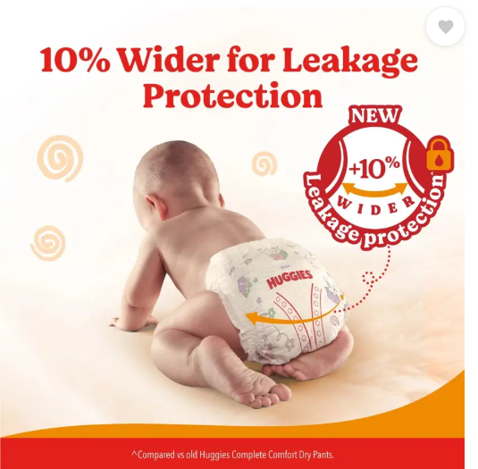 Huggies Comfy Baby Diaper Pants, Upto 50% Faster Absorption - S  (42 Pieces)