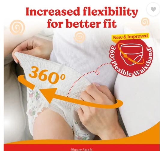 Huggies Comfy Baby Diaper Pants, Upto 50% Faster Absorption - S  (42 Pieces)