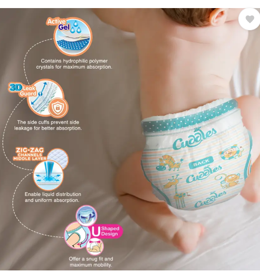 Cuddles - Super Pants Style Diaper - M  (74 Pieces)