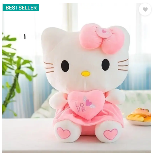 AVS Stuffed and Spongy Kitty Soft toy - 20 cm  (Pink)