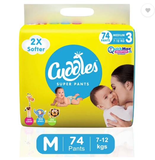 Cuddles - Super Pants Style Diaper - M  (74 Pieces)