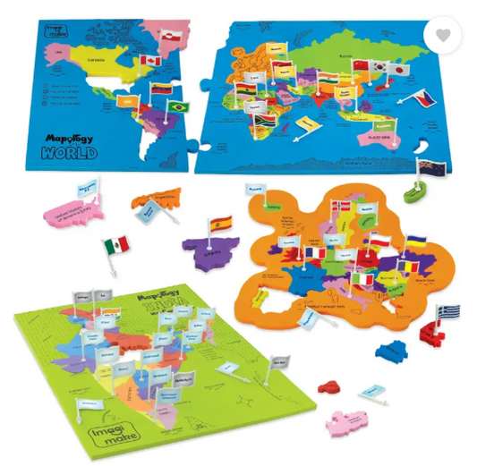 Imagimake Mapology India & World with Capitals-Educational Toy for Kids Above 5 Years  (106 Pieces)