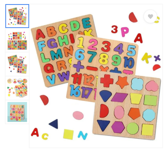 Easymart Baby Wooden Learning Educational Toy ABCD Board for Kids  (Multicolor)