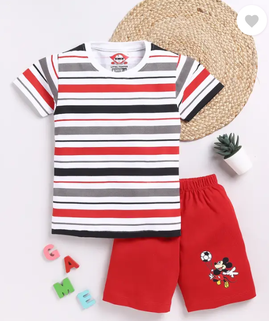 Boys Casual T-shirt Shorts  (Multi6)