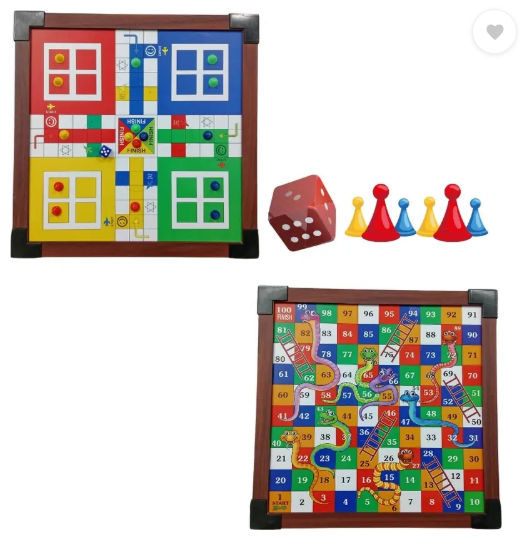 Fast Rush Ludo Board Game Snake & Ladders Board Game (2 in 1 Game Combo) Educational Board Games