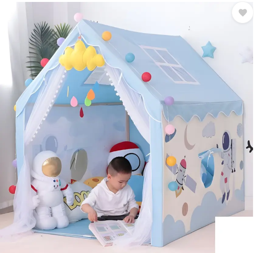 RADHE ENTERPRISE Jumbo Size Extremely Light Weight Kids Play Tent House for Girls and Boys  (Blue)
