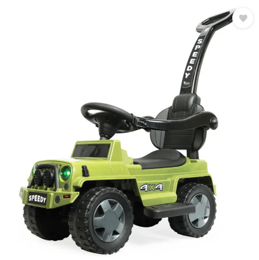 JoyRide Jeep+ Speedy RideOn for Kids with Music Back Support,Safety Arms,Parental Handle  (Green)