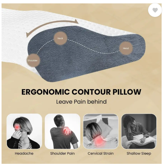 GADDA CO Memory Foam Butterfly Orthopaedic Pillow Memory Foam Solid Sleeping Pillow Pack of 1  (White & Grey)