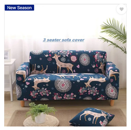Rabhnoor Polyester Animal 3 Seater Sofa Cover  (Multicolor Pack of 1)
