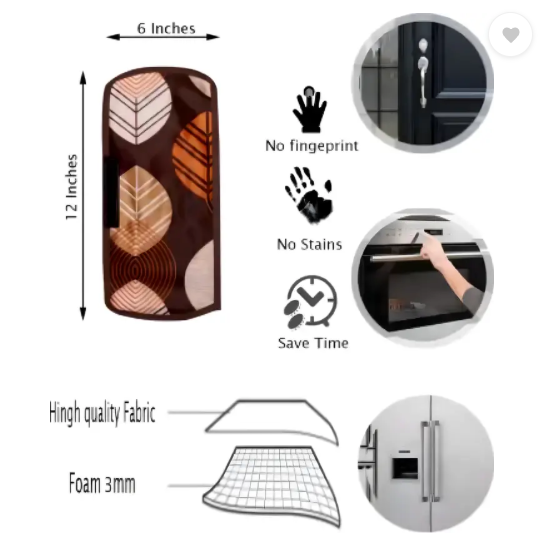 Crosmo Refrigerator Cover  (Width: 64 cm, Brown, Beige)