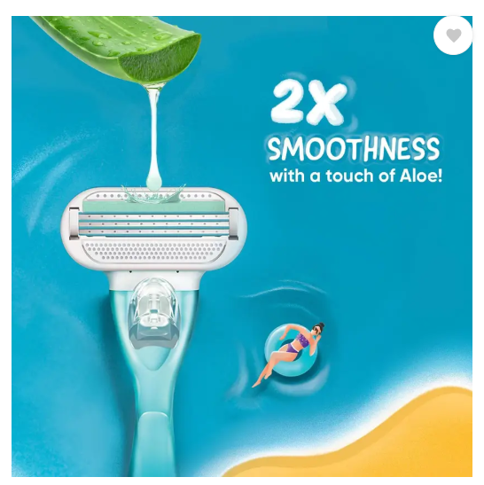 Gillette Venus Smooth Combo pack | Razor plus 2 refills | Aloe vera smooth, Women