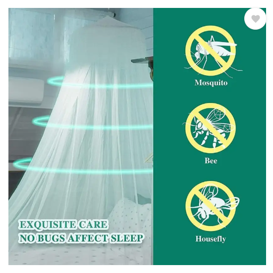 Neruti Enterprise Polyester Adults Washable Double bed (Round) Mosquito Net  (Blue, Ceiling Hung)