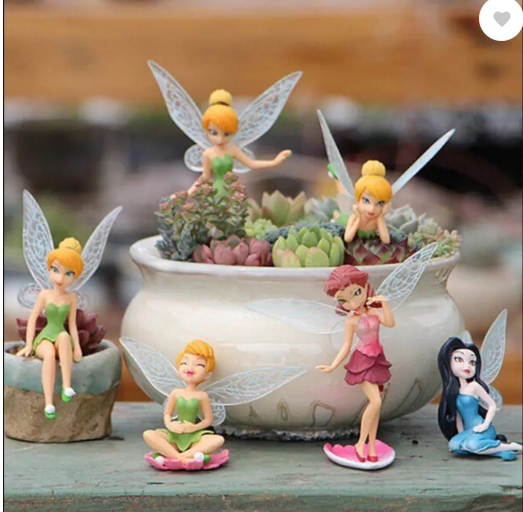 Chocozone 6pc Miniature Fairy Princess Garden Decor Home Decoration Mini Landscape Dolls Decorative Showpiece - 7.4 cm  (Plastic, Multicolor)