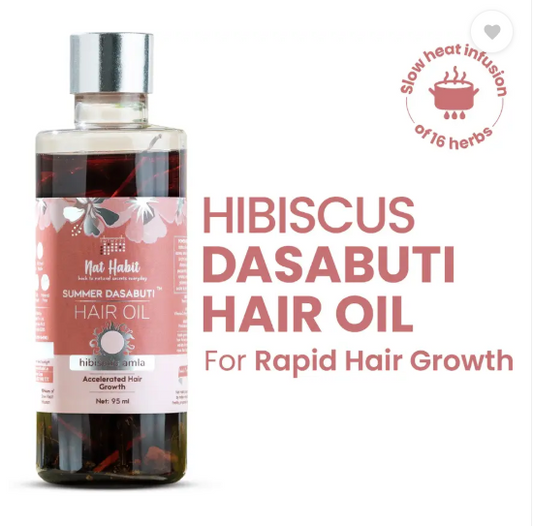 Nat Habit Hibiscus Amla Hair Growth Oil For Women & Men, Ayurvedic, 100% Natural Hair Oil  (95 ml)