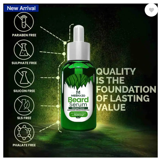 Meenazo Beard Serum For Fast Beard Growth, Thicker, Fuller Beard. Serum For Patchy Beard  (30 ml)