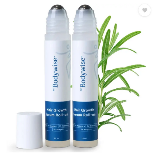 Be Bodywise 3% Rosemary Hair Growth Serum Roll On | For Thicker & Stronger Hair (25ml x 2)  (50 ml)