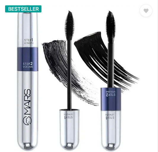 MARS 2in1 Volumizing and Lengthening Long Lasting Mascara 15 ml  (Black)