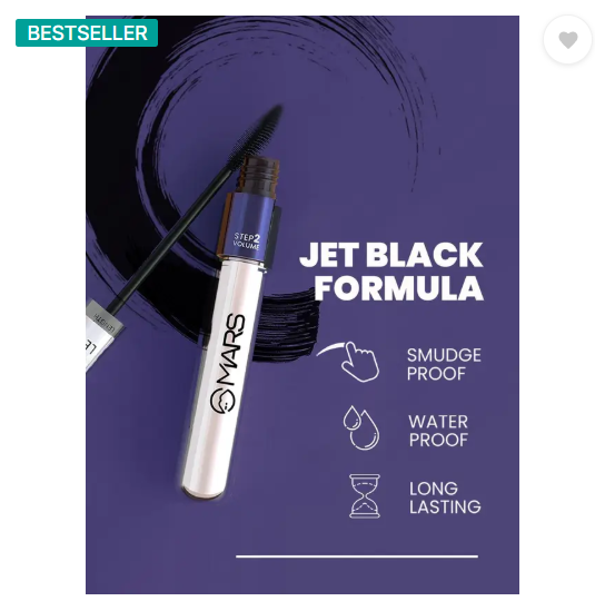 MARS 2in1 Volumizing and Lengthening Long Lasting Mascara 15 ml  (Black)