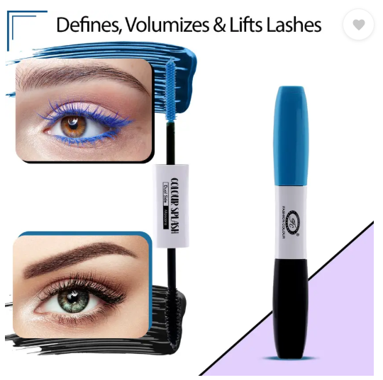 FASHION COLOUR Colour Splash Dual Side Mascara - 6 ml  (Azure Blue & Black)