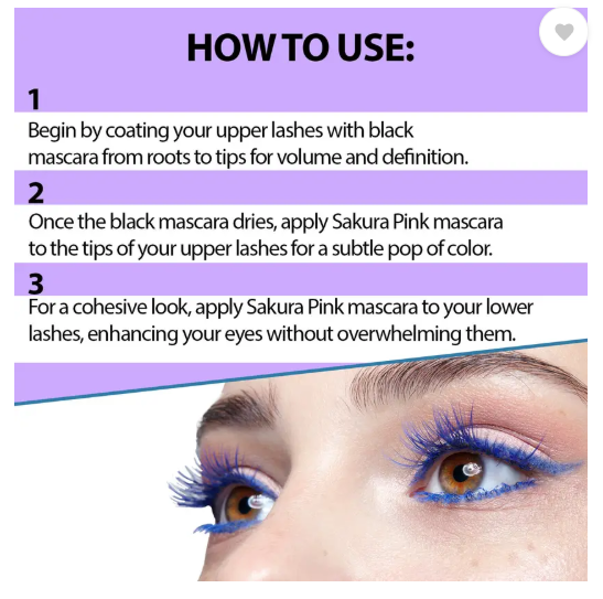 FASHION COLOUR Colour Splash Dual Side Mascara - 6 ml  (Azure Blue & Black)