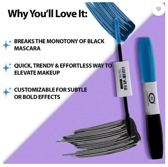 FASHION COLOUR Colour Splash Dual Side Mascara - 6 ml  (Azure Blue & Black)