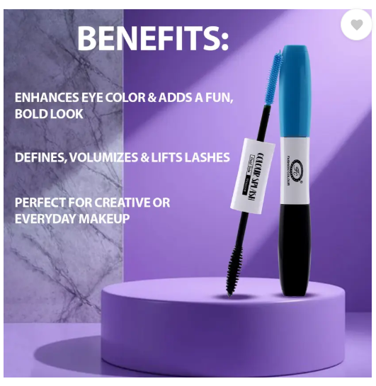 FASHION COLOUR Colour Splash Dual Side Mascara - 6 ml  (Azure Blue & Black)