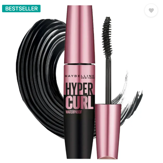 MAYBELLINE NEW YORK Hypercurl Waterproof Mascara, Longlasting, Curls Lashes, Highly Pigmented Colour 9.2 ml  (Black)