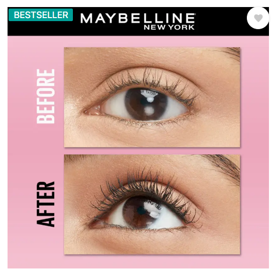 MAYBELLINE NEW YORK Hypercurl Waterproof Mascara, Longlasting, Curls Lashes, Highly Pigmented Colour 9.2 ml  (Black)