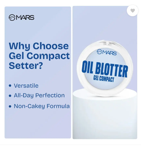 MARS Oil Blotter Gel for Poreless Effect Compact  (transparent, 5 g)