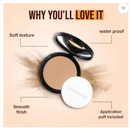 COLORESSENCE Compact Powder for Instant Glow|Waterproof|All Skin|vory Beige Compact  (Ivory Beige, 10 g)