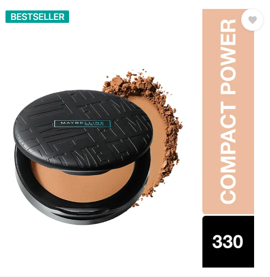 MAYBELLINE NEW YORK Fit Me Matte + Poreless Powder|16H Oil Control with SPF 32|Matte Finish Compact  (330, Toffee, 6 g)